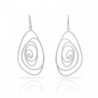 Boucles d’oreilles argent femme spirale ovale Grande Moon Love RAS® Bijoux