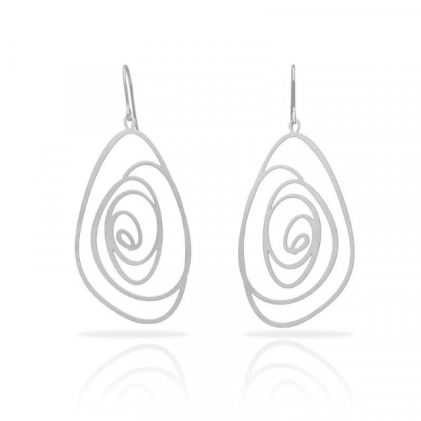 Boucles d’oreilles argent femme spirale ovale Grande Moon Love RAS® Bijoux