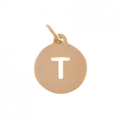 Pendentif ZAG rosé lettre 'T'