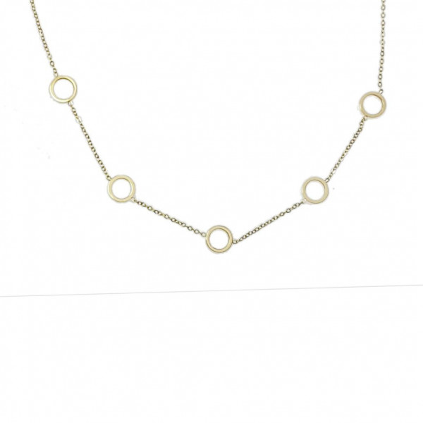 Collier acier doré cercles ZAG