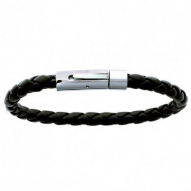 Bracelet homme cuir noir Influences