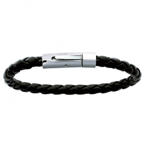 Bracelet homme cuir noir Influences