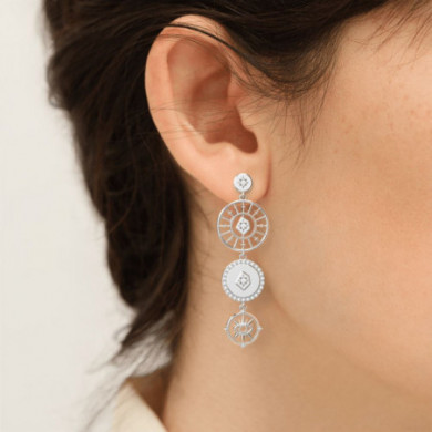 Boucles d’oreilles femme, boucles d’oreilles argent et oxydes de zirconiums Astrale GEORGETTES