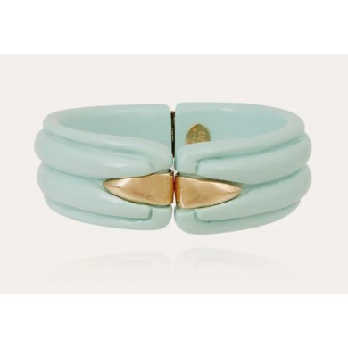 Bracelet femme manchette or acétate turquoise GAS Ecume