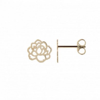 Boucles d'oreille or 18 carat fleur pivoine