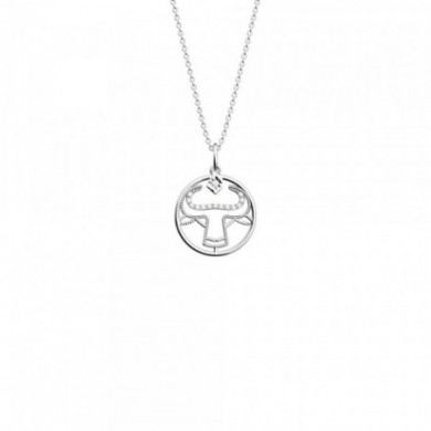 Collier argent GEORGETTES Zodique Taureau précieuse 20mm