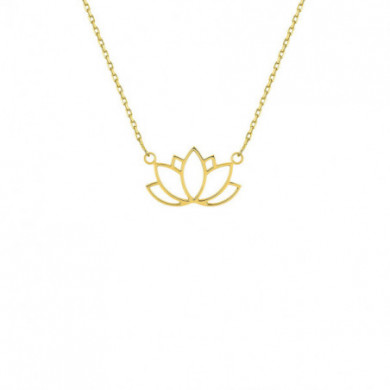 Collier or 18 carats fleurs de Lotus