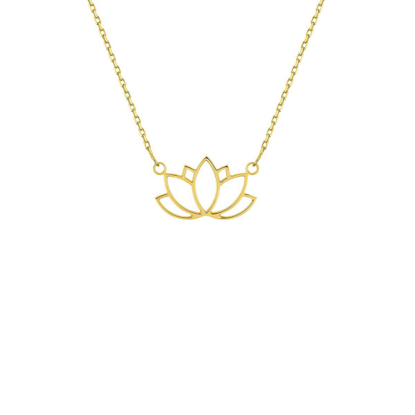 Collier or 18 carats fleurs de Lotus