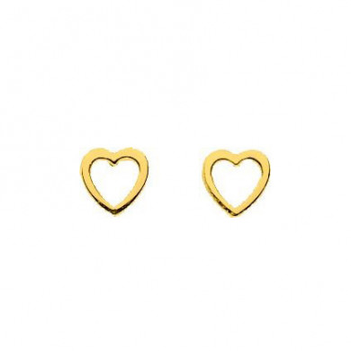 Boucles d'oreilles coeur or jaune 18 carats