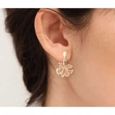 Boucles d'oreilles femme or GEORGETTES Bouquet fleurs