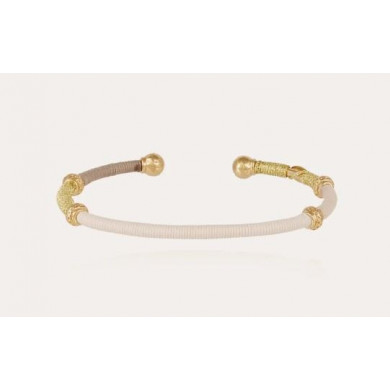 Bracelet femme or jonc beige et taupe GAS Zanzifull