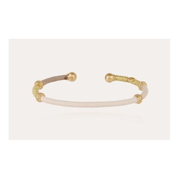 Bracelet femme or jonc beige et taupe GAS Zanzifull