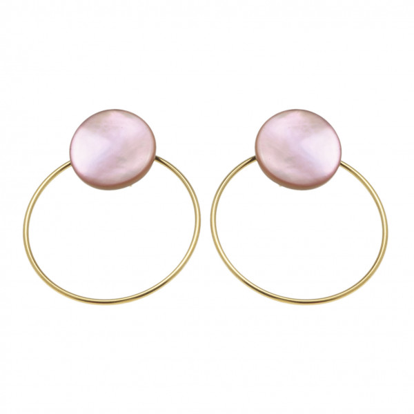 Boucles d’oreilles femme nacre rose poudré La Petite Sardine