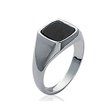 Bague homme or pierre noire sale