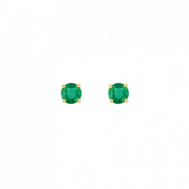 Boucles d'oreilles or 18 carats émeraude verte