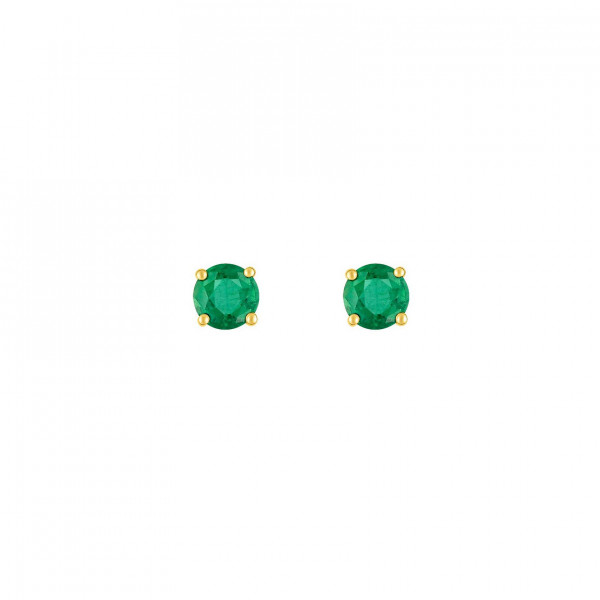 Boucles d'oreilles or 18 carats émeraude verte