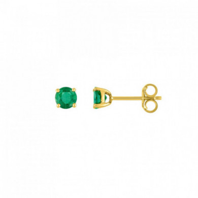 Boucles d'oreilles or 18 carats émeraude verte