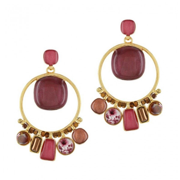 Boucles d’oreilles femme rouge orange, ManufactureTARATATA