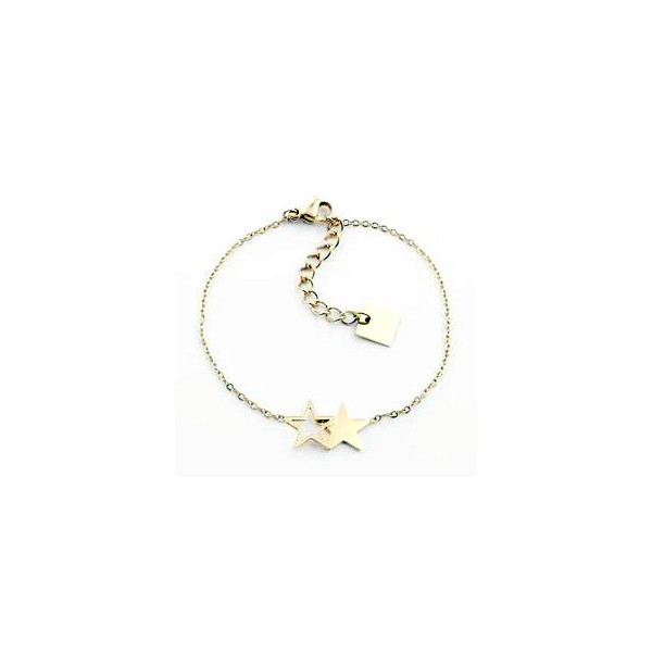 ZAG Bijoux Bracelet Femme Or "Double star" Acier Inoxydable