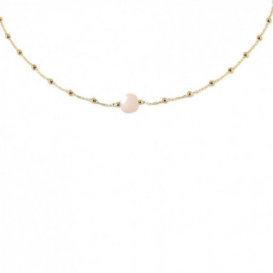 ZAG Bijoux Collier Femme Or Acier Inoxydable "Pablo" Quartz Rose