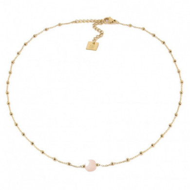 ZAG Bijoux Collier Femme Or Acier Inoxydable "Pablo" Quartz Rose