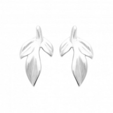 Puce d'oreilles Argent femme en forme de feuille Influences