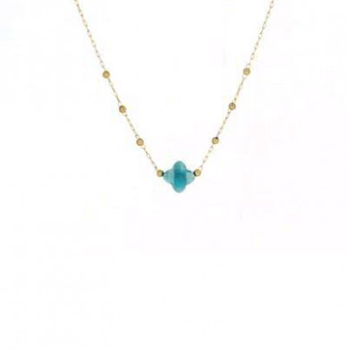 ZAG Bijoux Collier Femme Or Acier Inoxydable Turquoise "Velasquez"