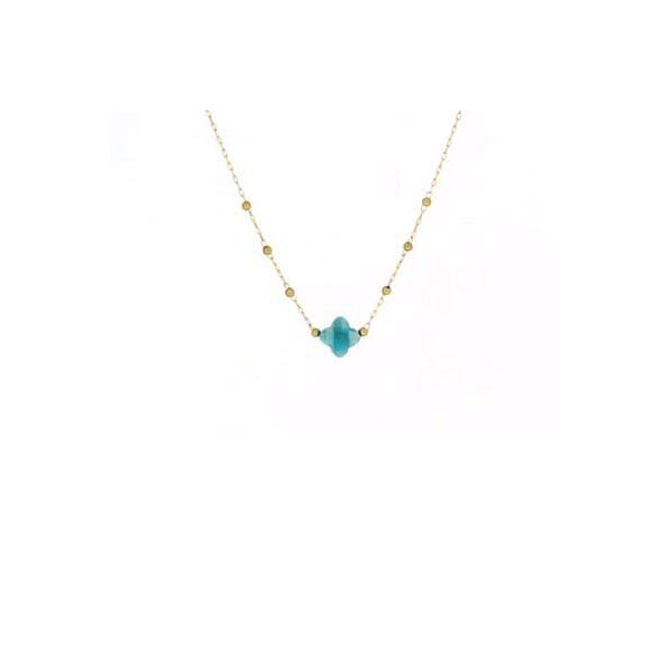 ZAG Bijoux Collier Femme Or Acier Inoxydable Turquoise "Velasquez"