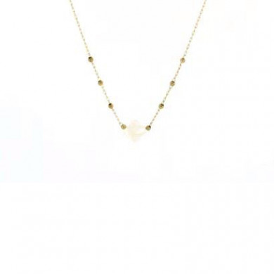 ZAG Bijoux Collier Femme Or Acier Inoxydable Nacre Blanche "Velasquez"