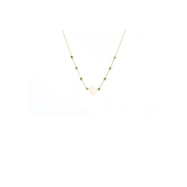 ZAG Bijoux Collier Femme Or Acier Inoxydable Nacre Blanche "Velasquez"