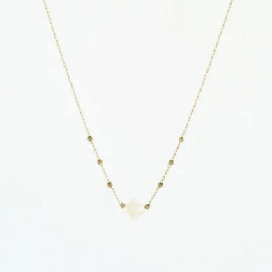 ZAG Bijoux Collier Femme Or Acier Inoxydable Nacre Blanche "Velasquez"