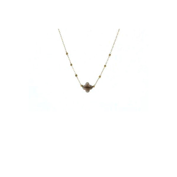 ZAG Bijoux Collier Femme Or Acier Inoxydable Quartz Fumé "Velasquez"