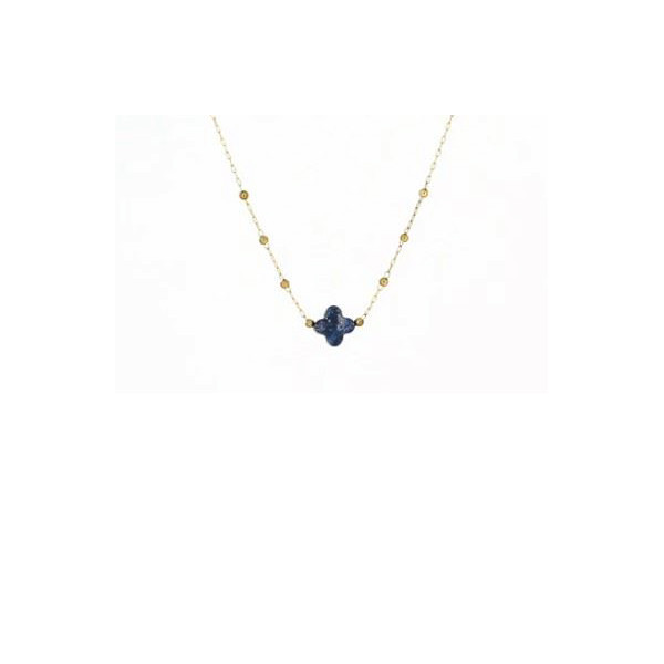 ZAG Bijoux Collier Femme Or Acier Inoxydable Lapis Lazuli "Velasquez"