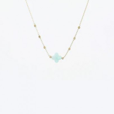 ZAG Bijoux Collier Femme Or Acier Inoxydable "Velasquez" en Amazonite