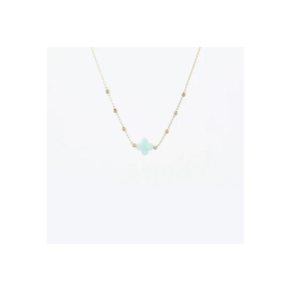 ZAG Bijoux Collier Femme Or Acier Inoxydable "Velasquez" en Amazonite