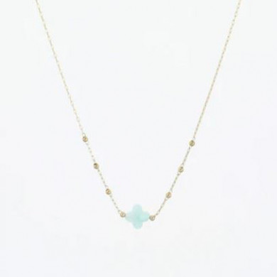 ZAG Bijoux Collier Femme Or Acier Inoxydable "Velasquez" en Amazonite