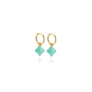 ZAG BIJOUX mini créoles femme or acier inoxydable trèfle turquoise Velasquez