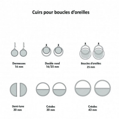 Cuir GEORGETTES boucles d'oreilles Myrtille et Terre d'ambre