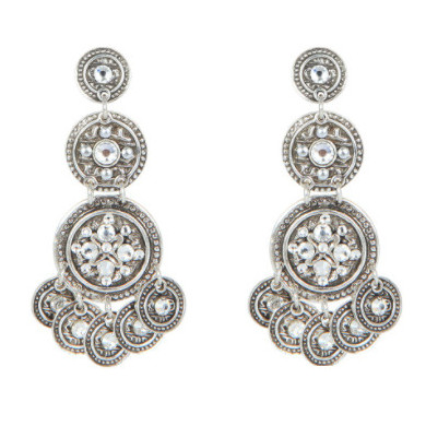 Boucles d'oreilles femme argent strass blancs GAS Bijoux Sequin triple