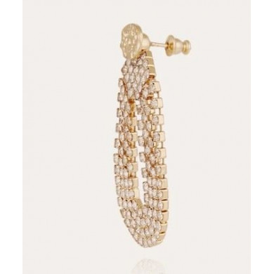 Boucles d’oreilles femme or strass blanc GAS Bijoux Trevise