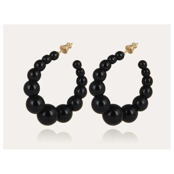 Créoles femme or acetate noir GAS Bijoux Andy