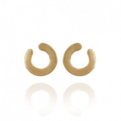 Boucles d'oreilles femme or cercles striés GAS Bijoux Poni