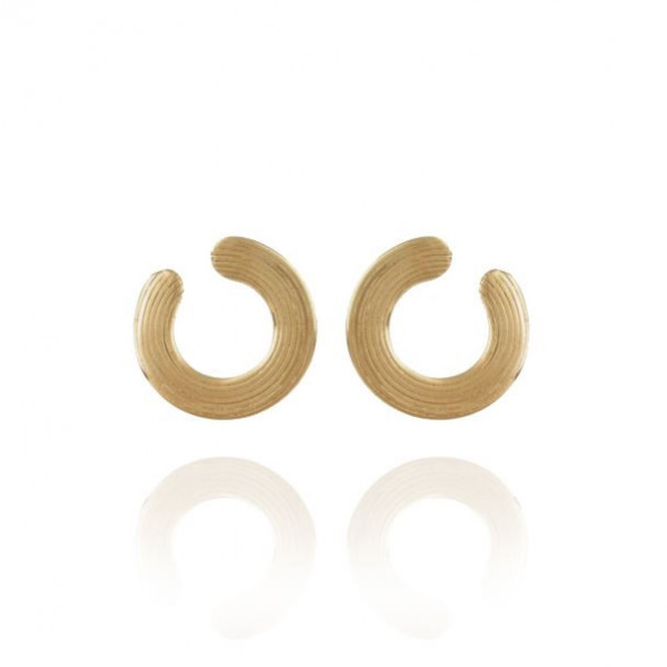 Boucles d'oreilles femme or cercles striés GAS Bijoux Poni