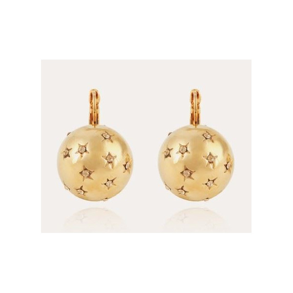 Boucles d'oreilles femme or étoile et strass GAS Bijoux Comète