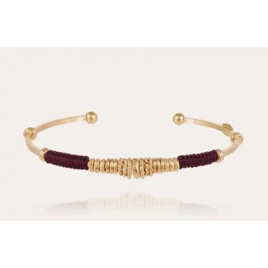 Bracelet femme jonc or fils violet GAS Zizanie