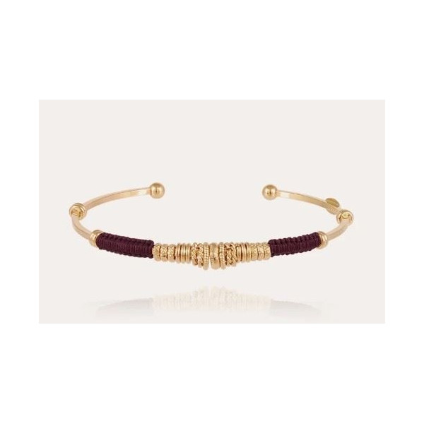 Bracelet femme jonc or fils violet GAS Zizanie