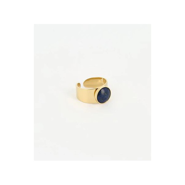 ZAG BIJOUX Bague femme or acier inoxydable et Lapis Lazuli