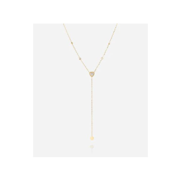 ZAG BIJOUX Collier femme or acier inoxydable coeur nacre blanche Suki