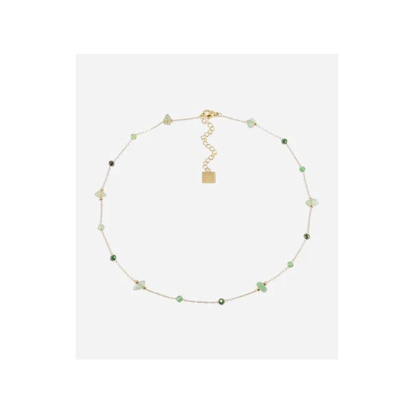 ZAG BIJOUX Collier femme or acier inoxydable Mix pierres Malachite Hebe