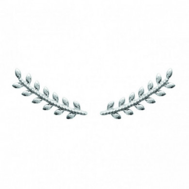 Boucles contours d'oreilles argent femme 'feuille de laurier' Influences